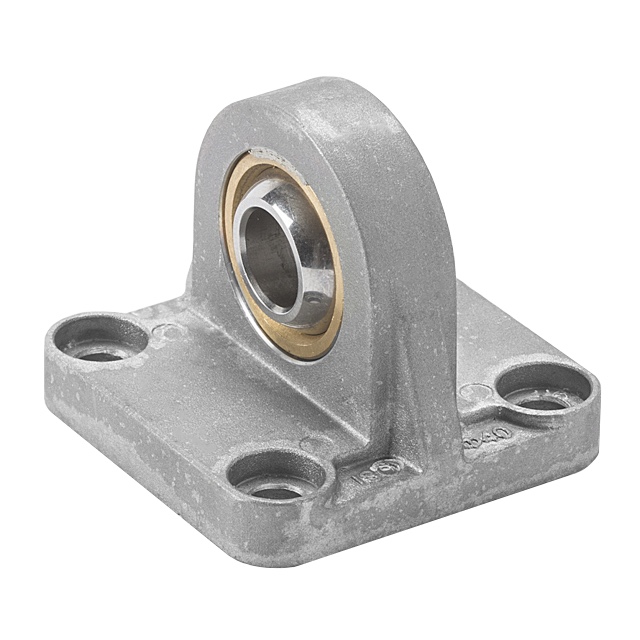 Bracket hinge for clevis mounting with spherical bearing for